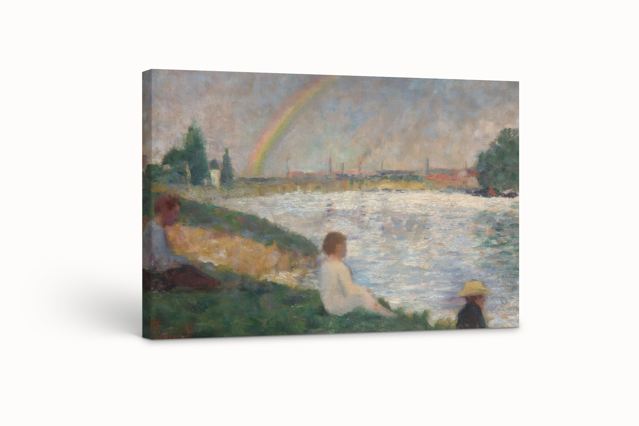 El arcoiris, estudio para bañistas en Asnieres - Georges Seurat - Lienzo premium 430g (calidad de galeria)