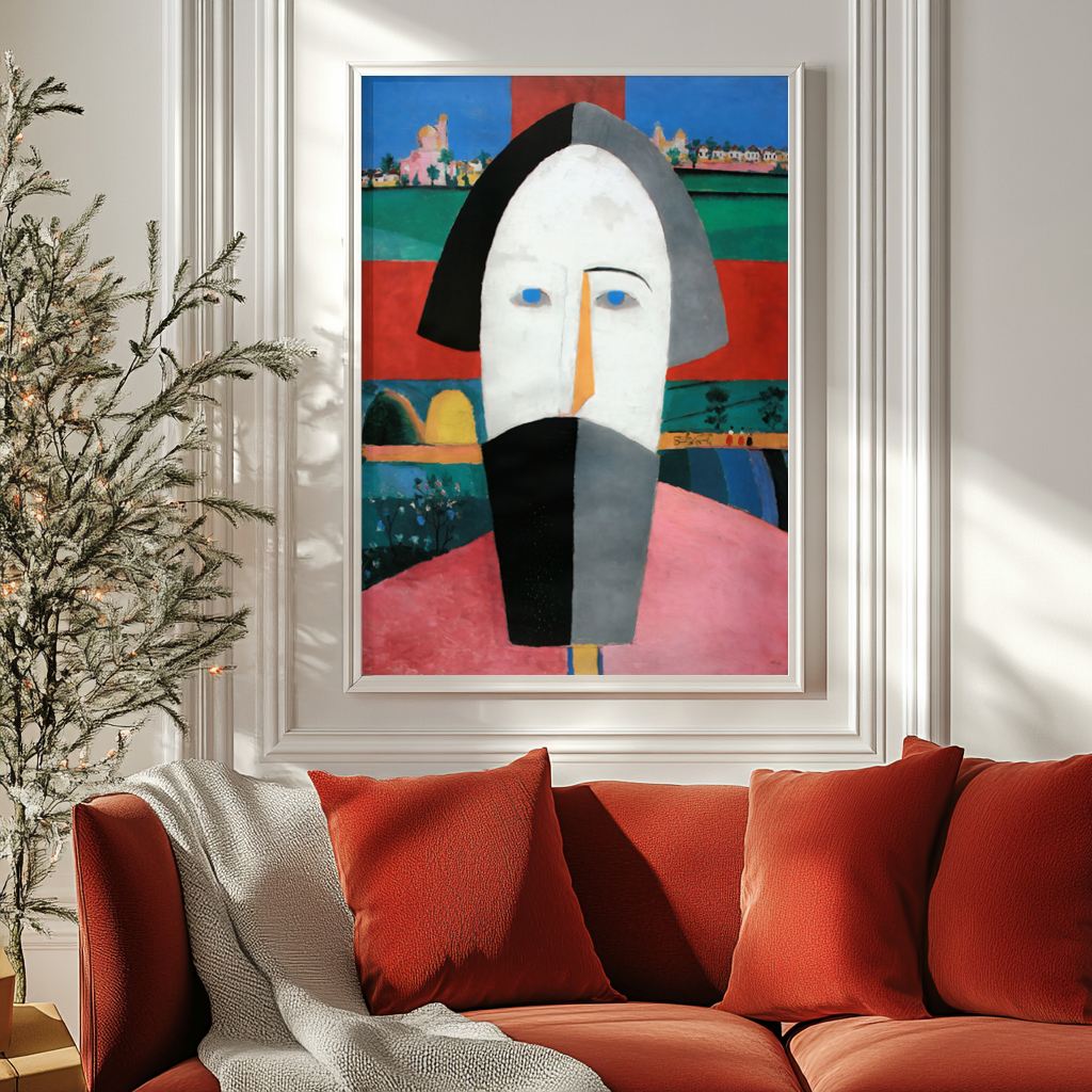Cabeza de campesino - Kazimir Malevich - Lienzo premium 430g (calidad de galeria)