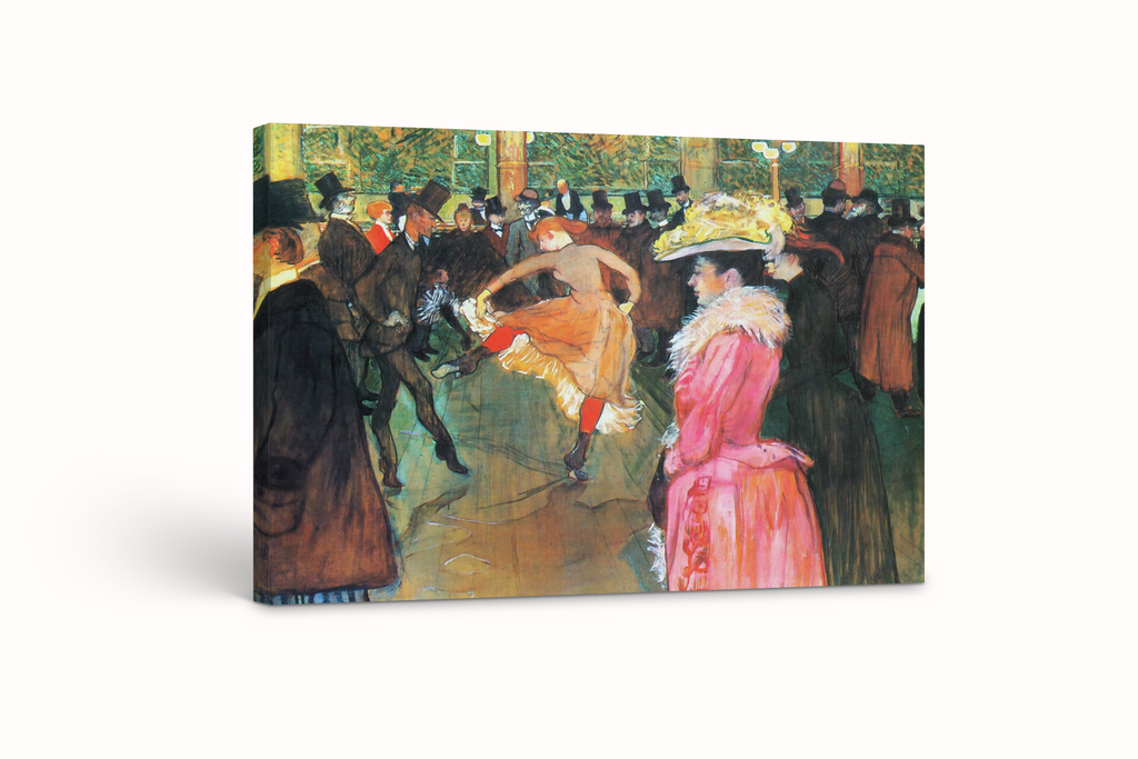 Au Moulin Rouge : La danse - Henri de Toulouse-Lautrec - Toile premium 430g (qualité galerie)