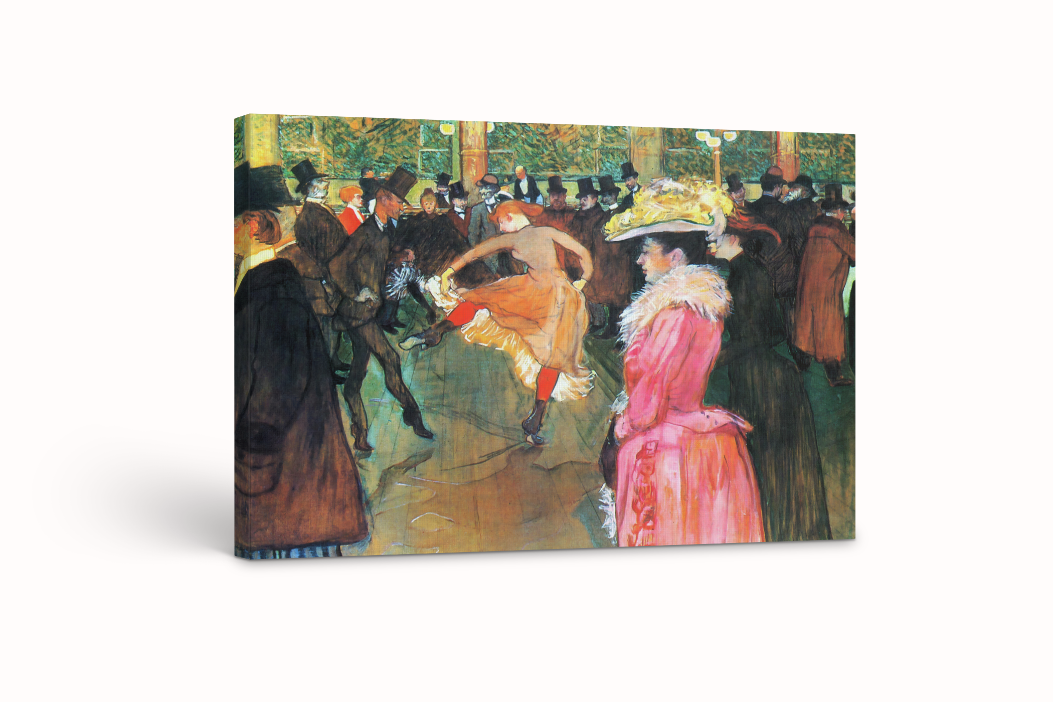 En el Moulin Rouge: El baile - Henri de Tolouse-Lautrec - Lienzo premium 430g (calidad de galeria)