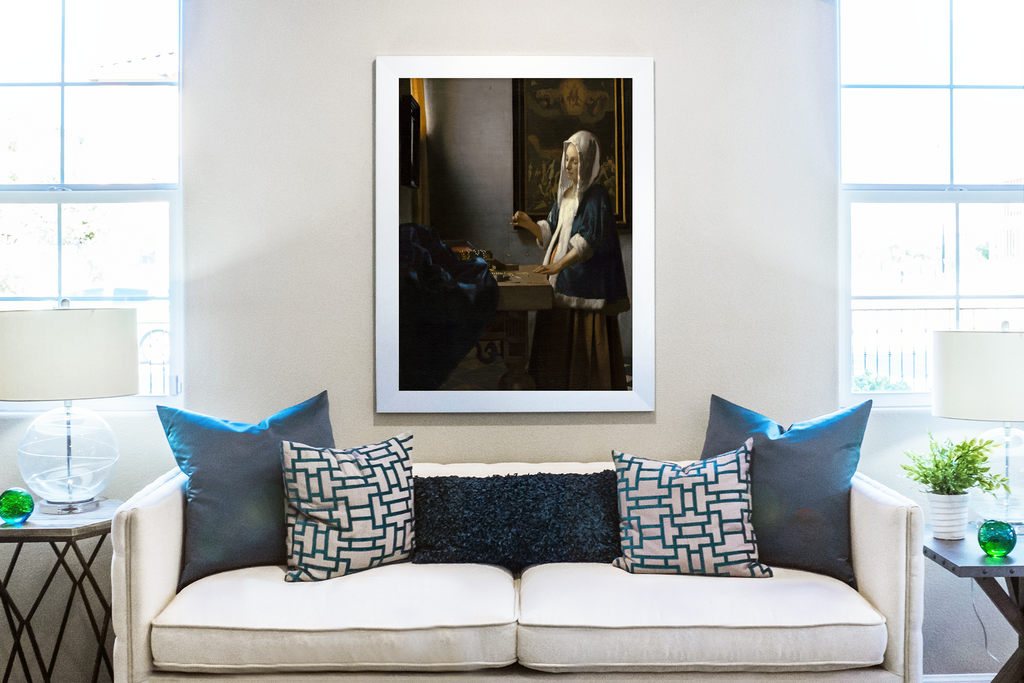 Mujer con una balanza - Johannes Vermeer - Lienzo premium 430g (calidad de galeria)