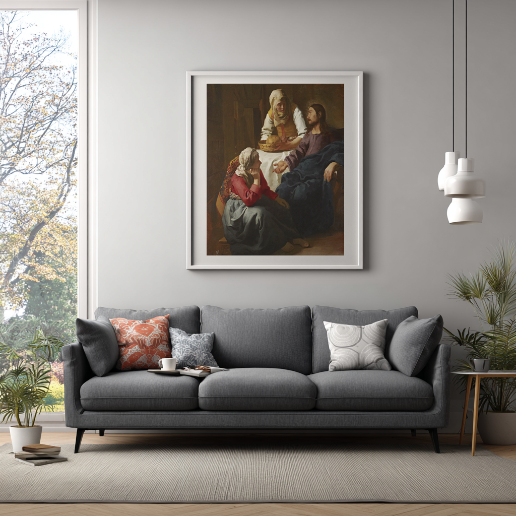 Christ in the House of Martha and Mary - Johannes Vermeer - Premium Canvas 430g (gallery quality)