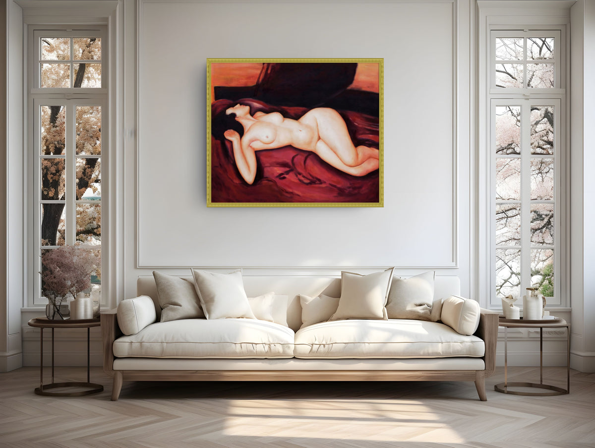 Desnudo reclinado de espaldas - Amedeo Modigliani - Lienzo premium 430g (calidad de galeria)