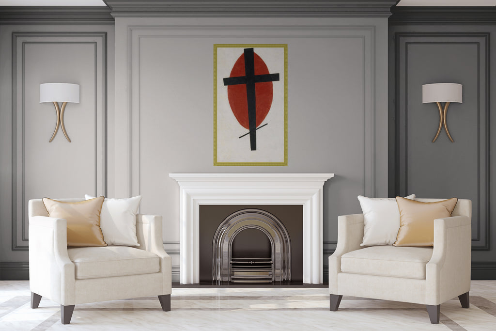 Suprematismo místico (Cruz negra sobre óvalo rojo) - Kazimir Malévich - Lienzo premium 430g (calidad de galeria)