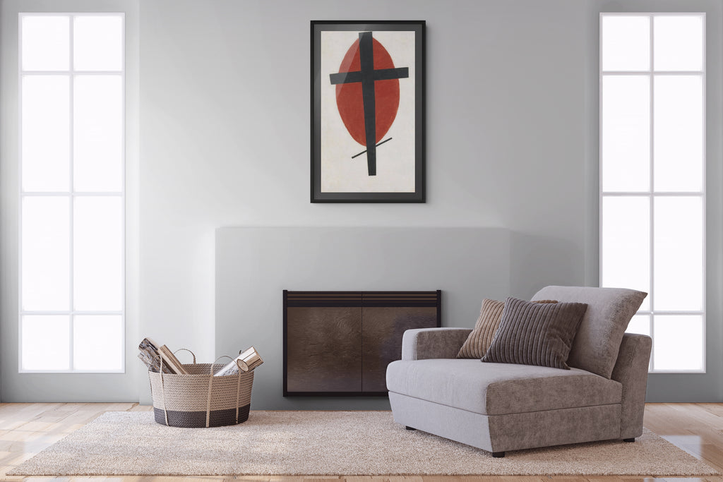 Suprematismo místico (Cruz negra sobre óvalo rojo) - Kazimir Malévich - Lienzo premium 430g (calidad de galeria)