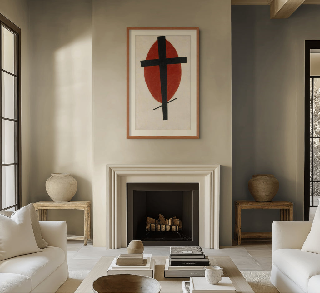 Suprematismo místico (Cruz negra sobre óvalo rojo) - Kazimir Malévich - Lienzo premium 430g (calidad de galeria)