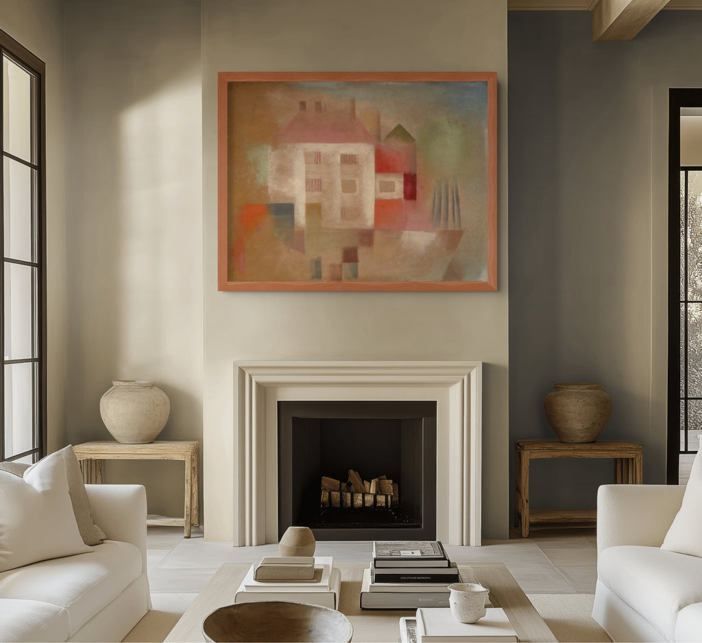 Casa nueva en los suburbios - Paul Klee - Lienzo premium 430g (calidad de galeria)