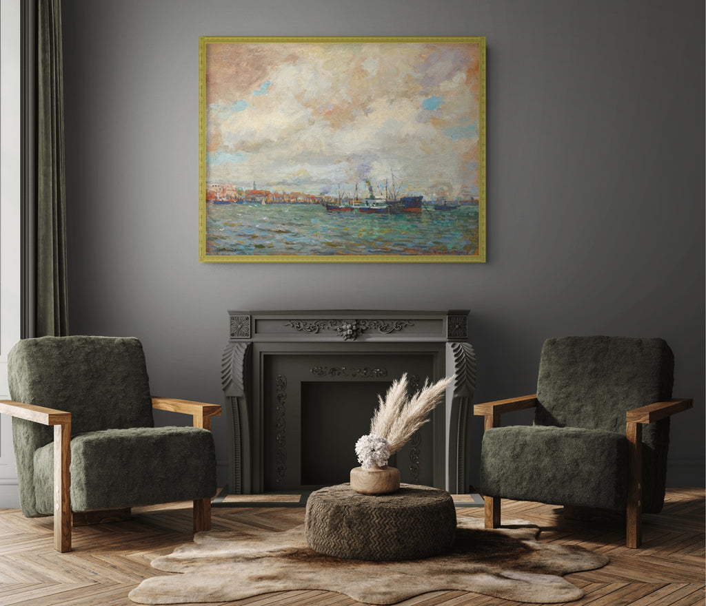 Puerto de Rotterdam - Nicolae Vermont - Lienzo premium 430g (calidad de galeria)