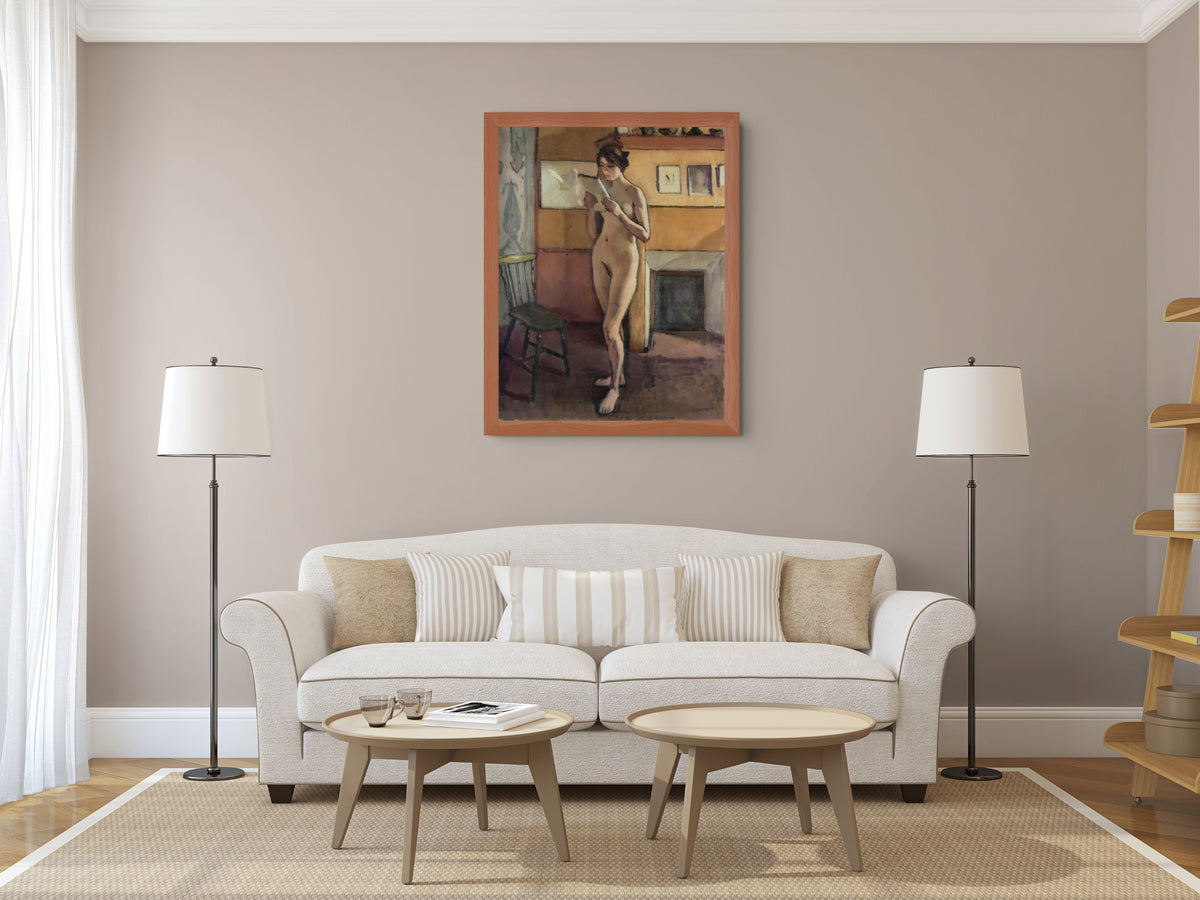 Desnuda junto a la chimenea - Albert Marquet - Lienzo premium 430g (calidad de galeria)