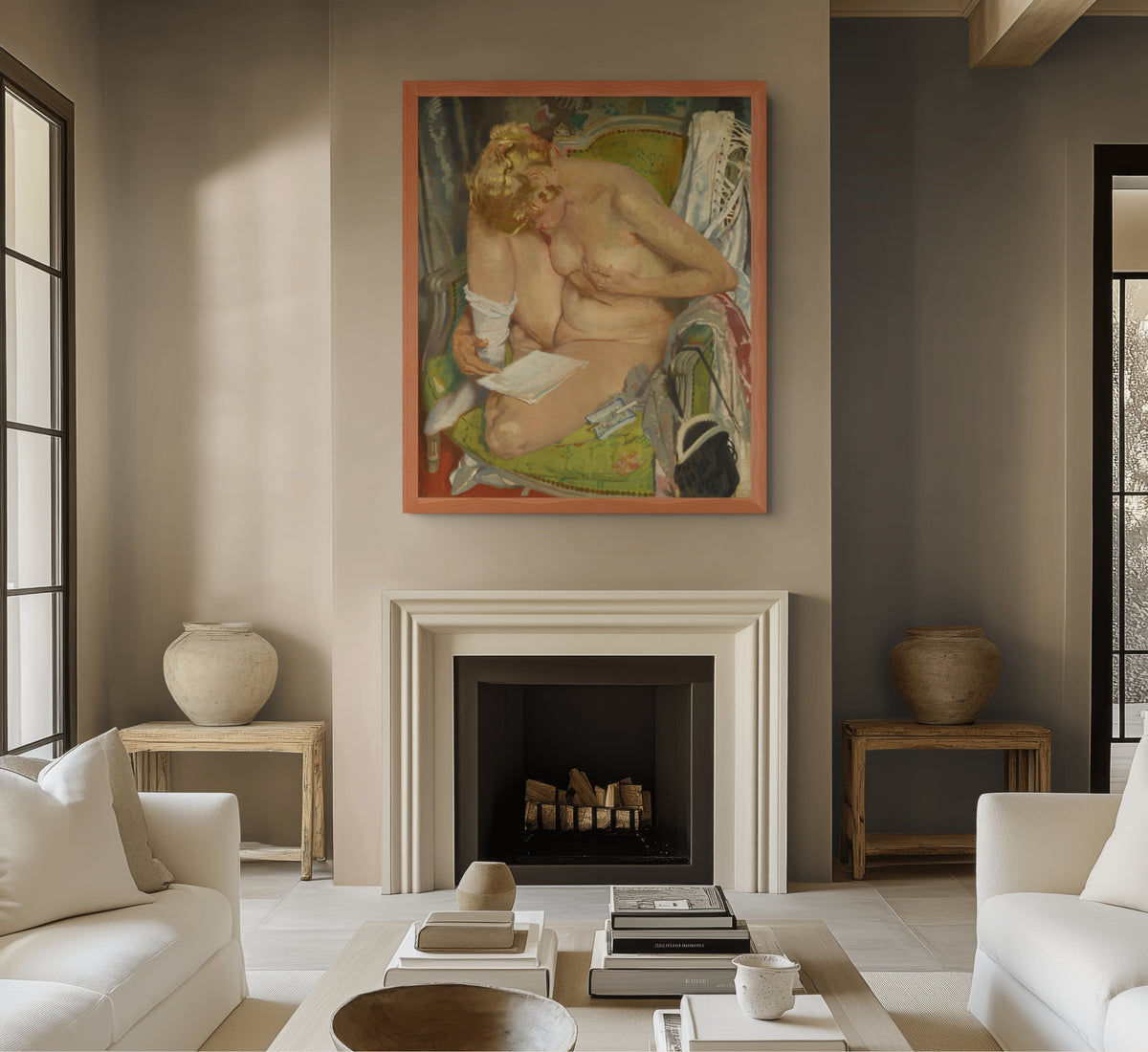 Chica desnuda leyendo - Sir William Orpen - Lienzo premium 430g (calidad de galeria)