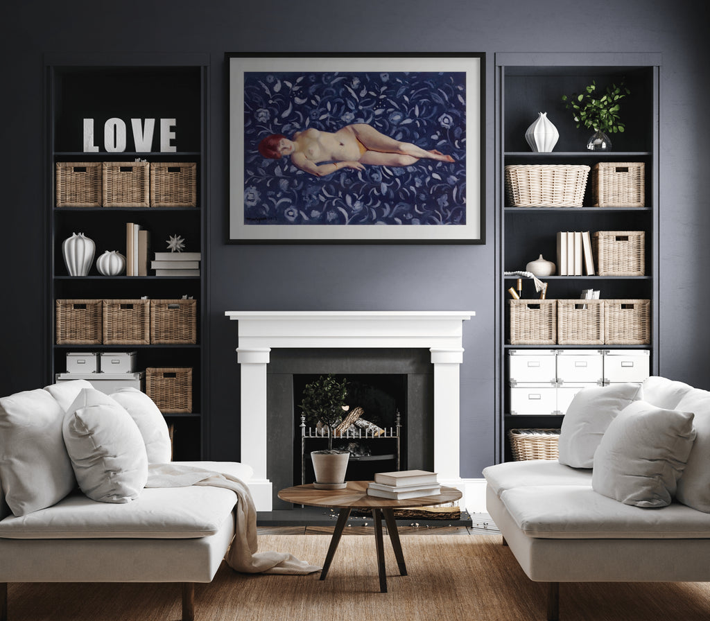 Desnudo sobre fondo azul - Albert Marquet - Lienzo premium 430g (calidad de galeria)