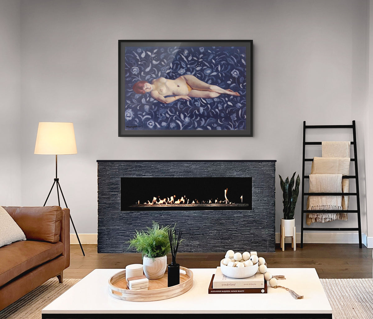 Desnudo sobre fondo azul - Albert Marquet - Lienzo premium 430g (calidad de galeria)