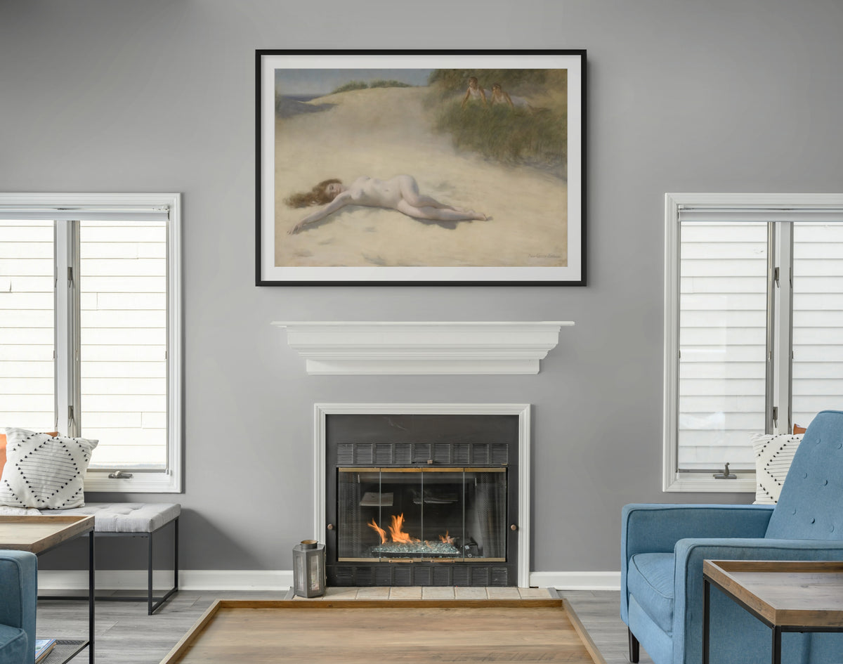 Desnudo en la playa - Pierre Carrier-Belleuse - Lienzo premium 430g (calidad de galeria)