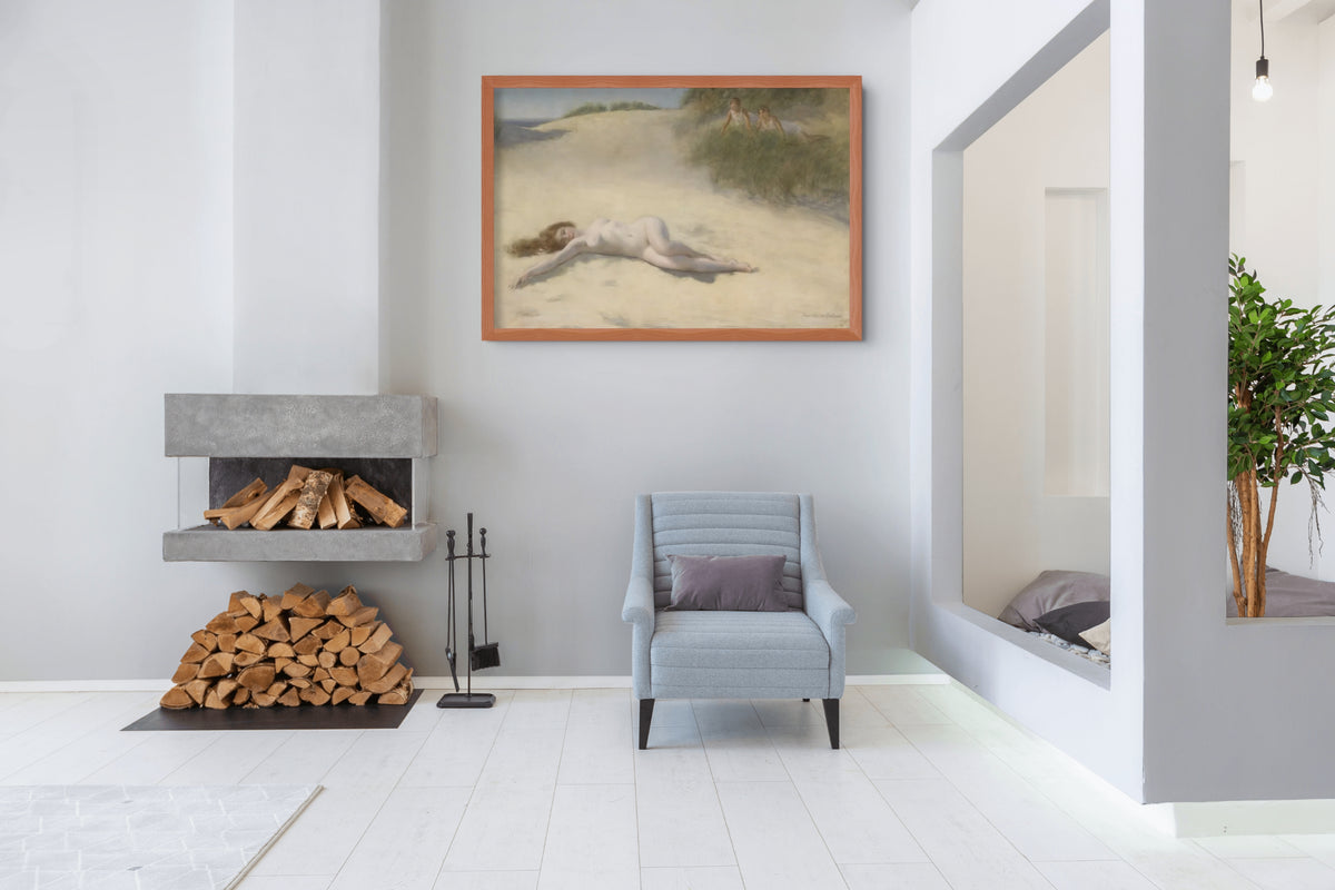 Desnudo en la playa - Pierre Carrier-Belleuse - Lienzo premium 430g (calidad de galeria)