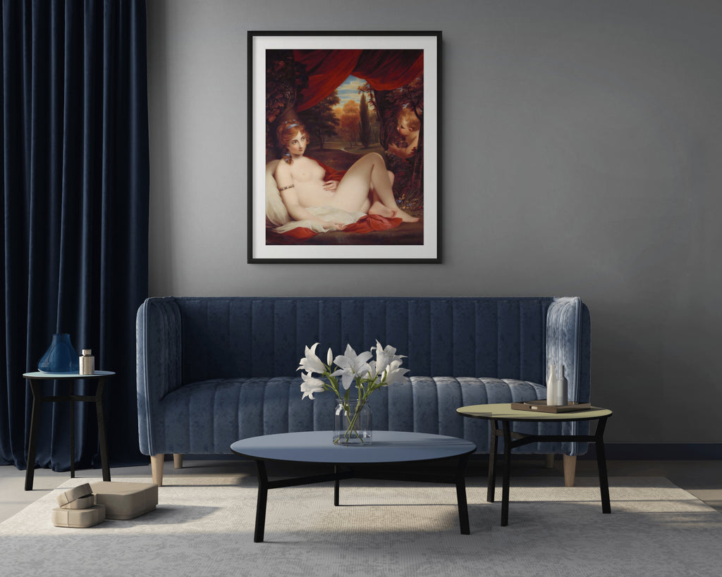 Ninfa y Cupido - Henry Bone - Lienzo premium 430g (calidad de galeria)