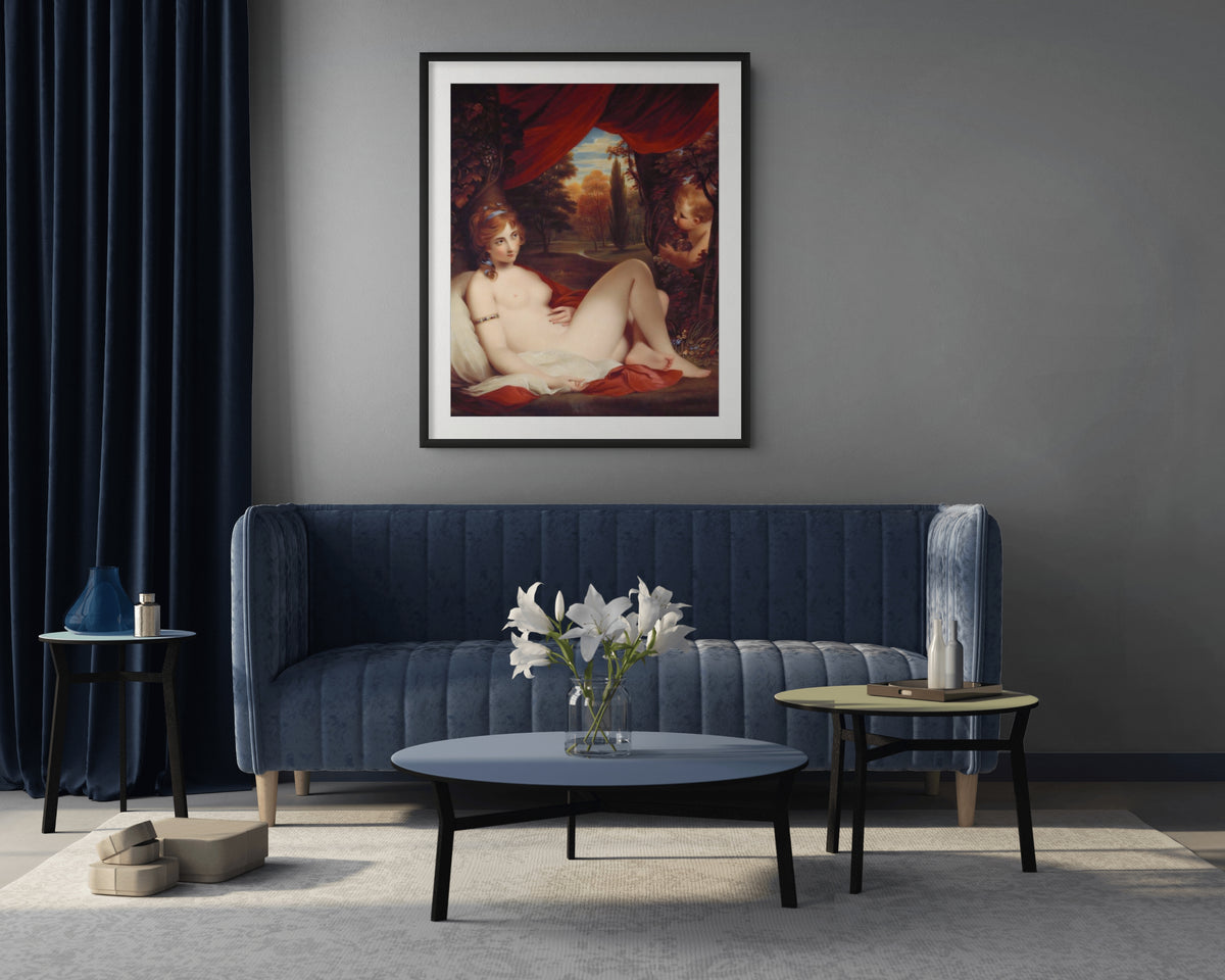 Ninfa y Cupido - Henry Bone - Lienzo premium 430g (calidad de galeria)