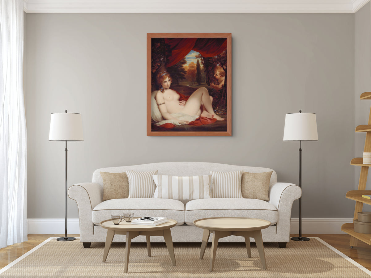 Ninfa y Cupido - Henry Bone - Lienzo premium 430g (calidad de galeria)