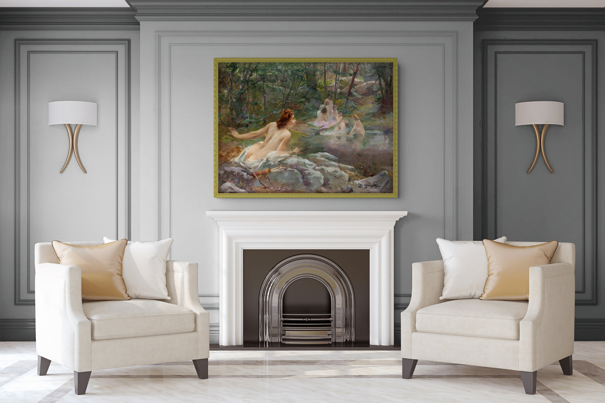 Ninfas en el bosque - Paul-François Quinsac - Lienzo premium 430g (calidad de galeria)