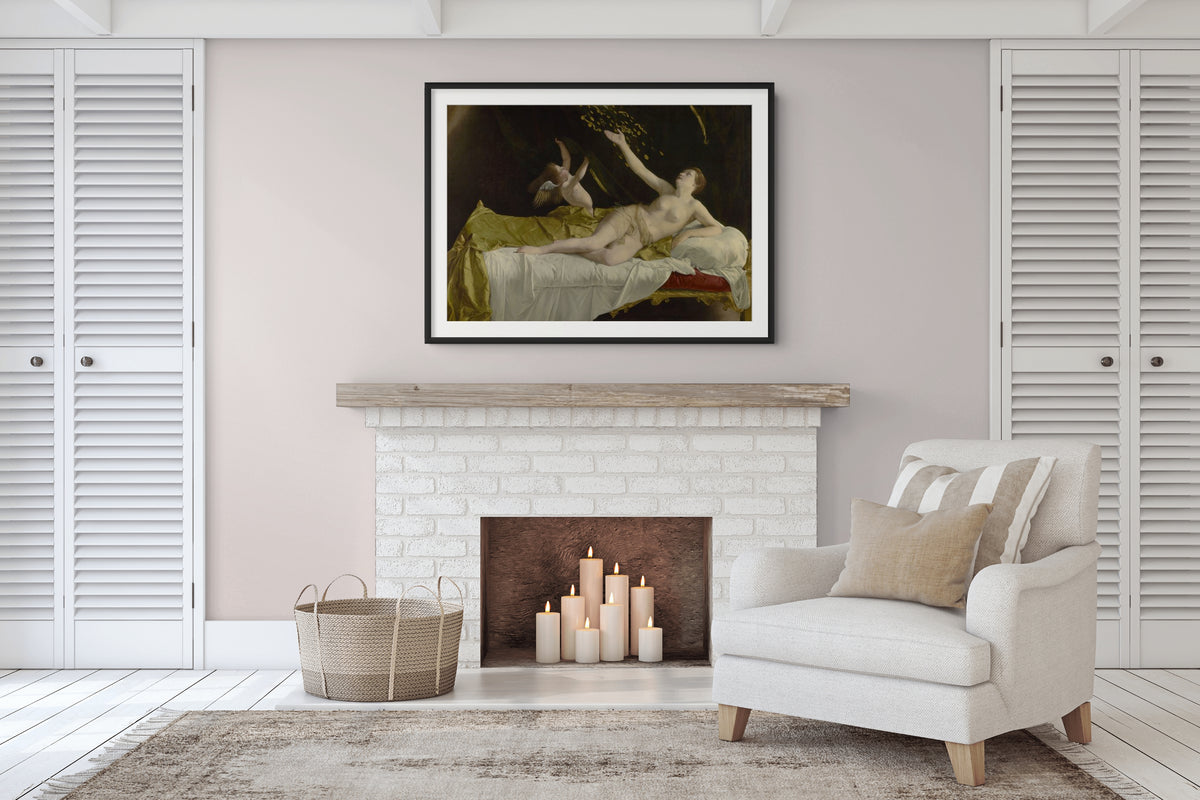Dánae y la lluvia de oro - Orazio Gentileschi - Lienzo premium 430g (calidad de galeria)