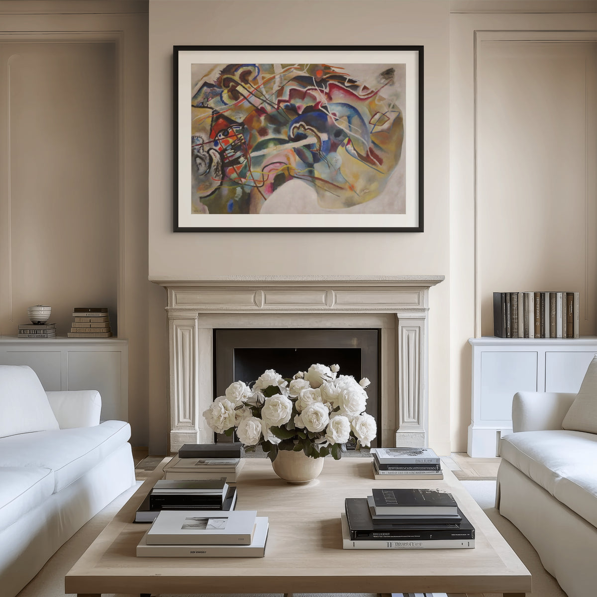 Pintura con borde blanco - Wassily Kandinsky - Lienzo premium 430g (calidad de galeria)