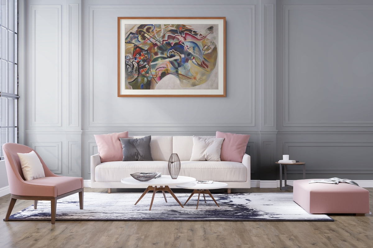 Pintura con borde blanco - Wassily Kandinsky - Lienzo premium 430g (calidad de galeria)