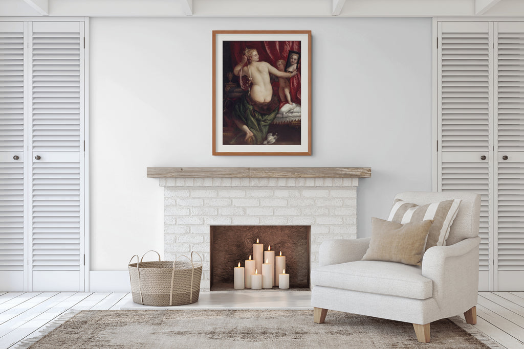 Venus ante el espejo - Paolo Veronese  - Lienzo premium 430g (calidad de galeria)