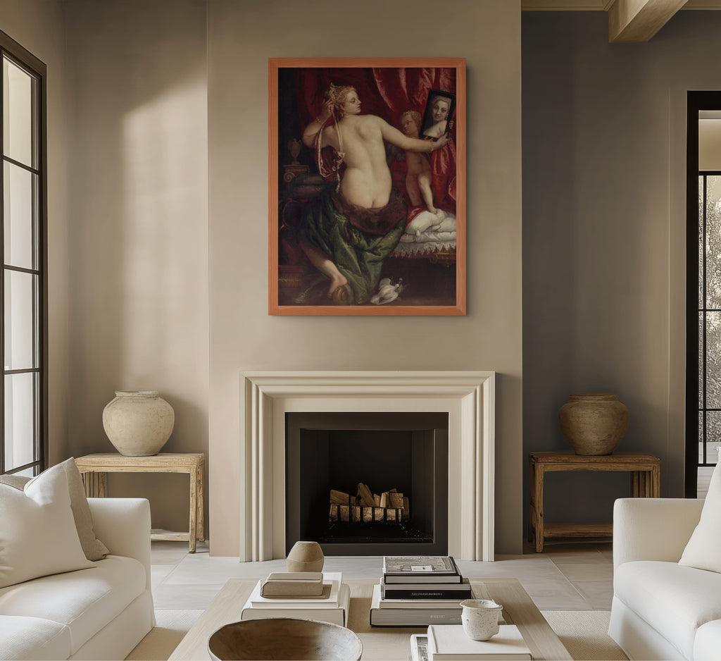 Venus ante el espejo - Paolo Veronese  - Lienzo premium 430g (calidad de galeria)