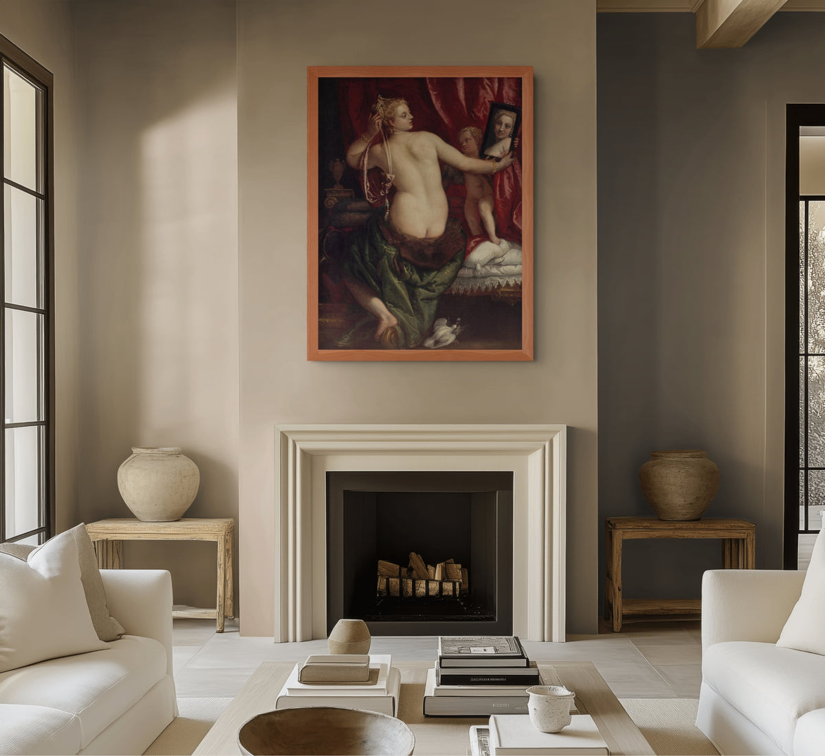 Venus ante el espejo - Paolo Veronese  - Lienzo premium 430g (calidad de galeria)