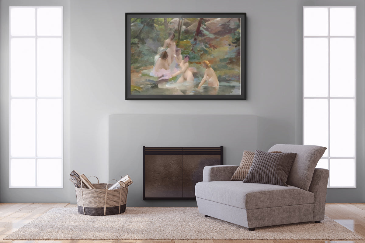 Ninfas en el bosque - Paul-François Quinsac - Lienzo premium 430g (calidad de galeria)