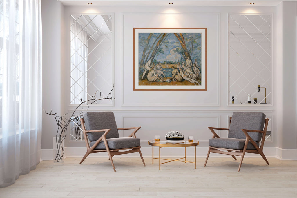 Las grandes bañistas - Paul Cézanne - Lienzo premium 430g (calidad de galeria)