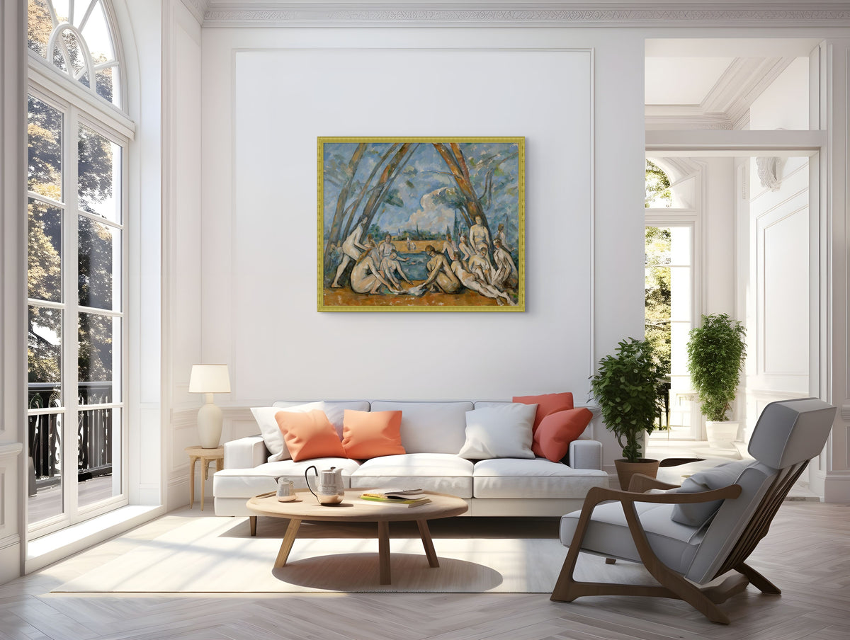Las grandes bañistas - Paul Cézanne - Lienzo premium 430g (calidad de galeria)