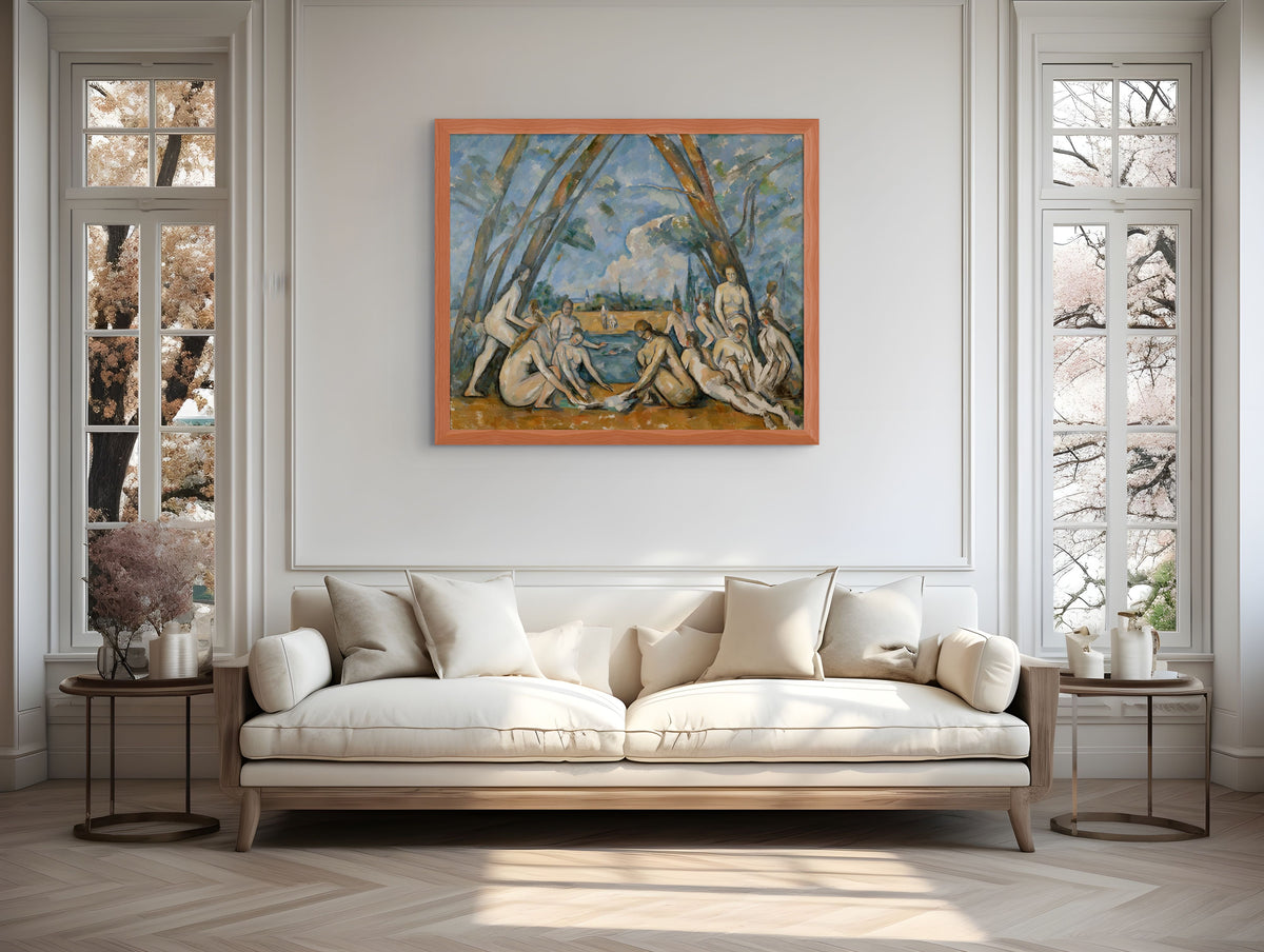Las grandes bañistas - Paul Cézanne - Lienzo premium 430g (calidad de galeria)