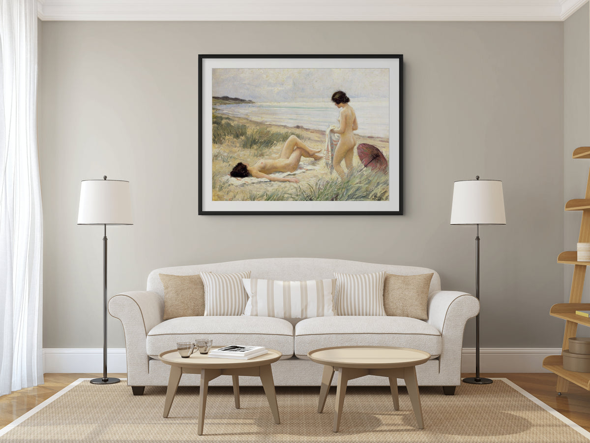 Verano en la playa - Paul Gustave Fischer - Lienzo premium 430g (calidad de galeria)
