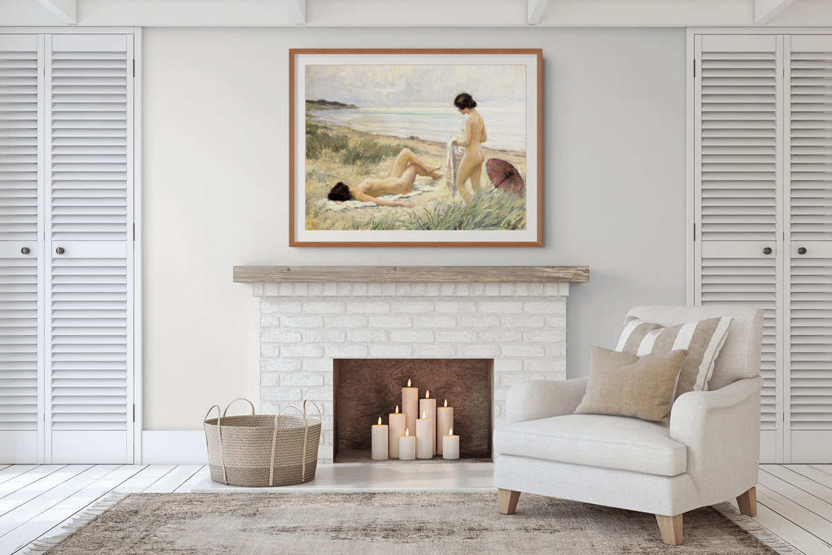 Verano en la playa - Paul Gustave Fischer - Lienzo premium 430g (calidad de galeria)
