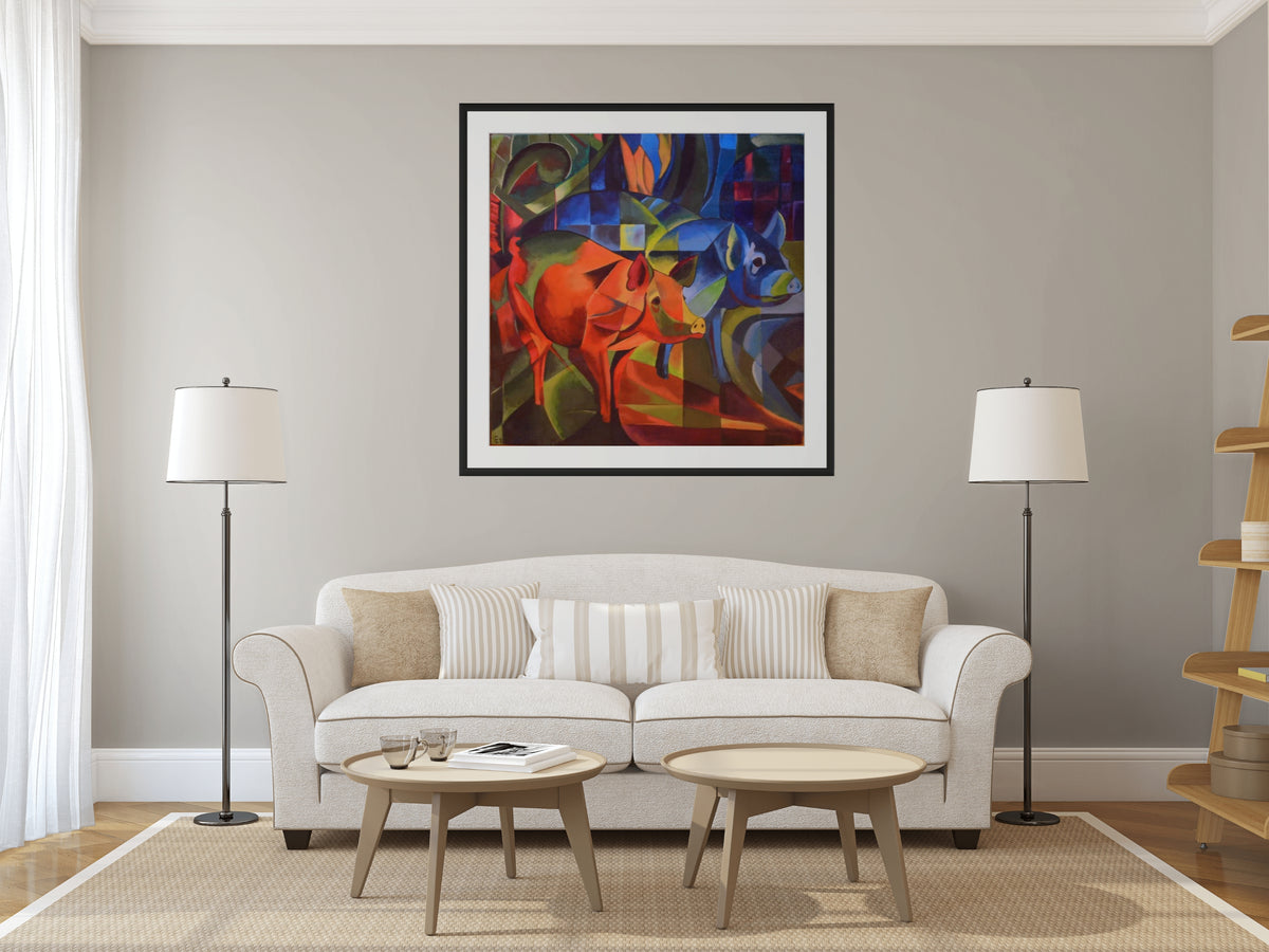 Playing Forms - Franz Marc - Premium Canvas 430g (gallery quality)