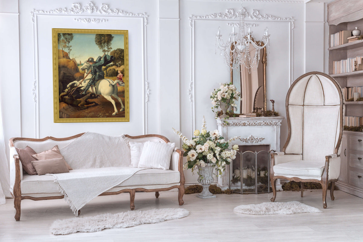 Saint George and the Dragon - Raphael - Premium Canvas 430g (gallery quality)