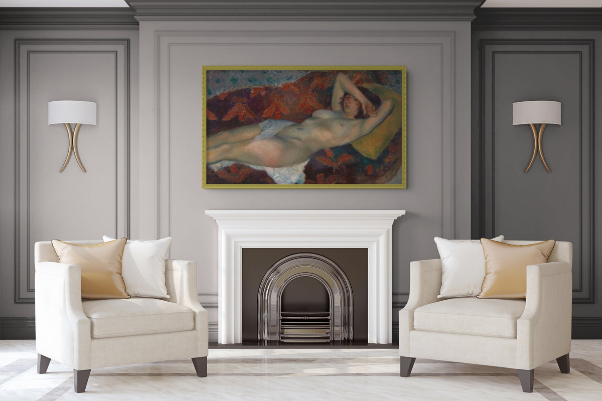 Desnudo reclinado - William Glackens - Lienzo premium 430g (calidad de galeria)