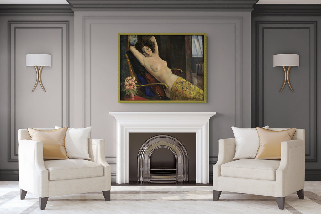 Desnudo reclinado - Xavier J. Baril - Lienzo premium 430g (calidad de galeria)