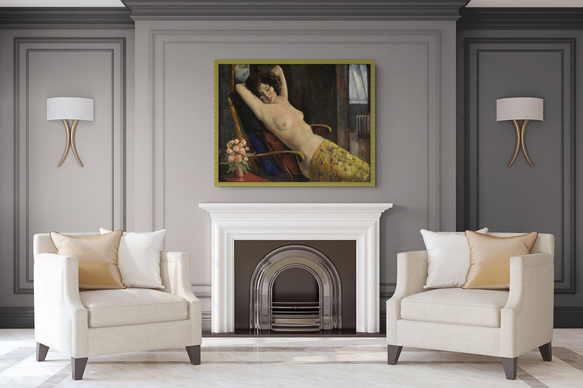 Desnudo reclinado - Xavier J. Baril - Lienzo premium 430g (calidad de galeria)