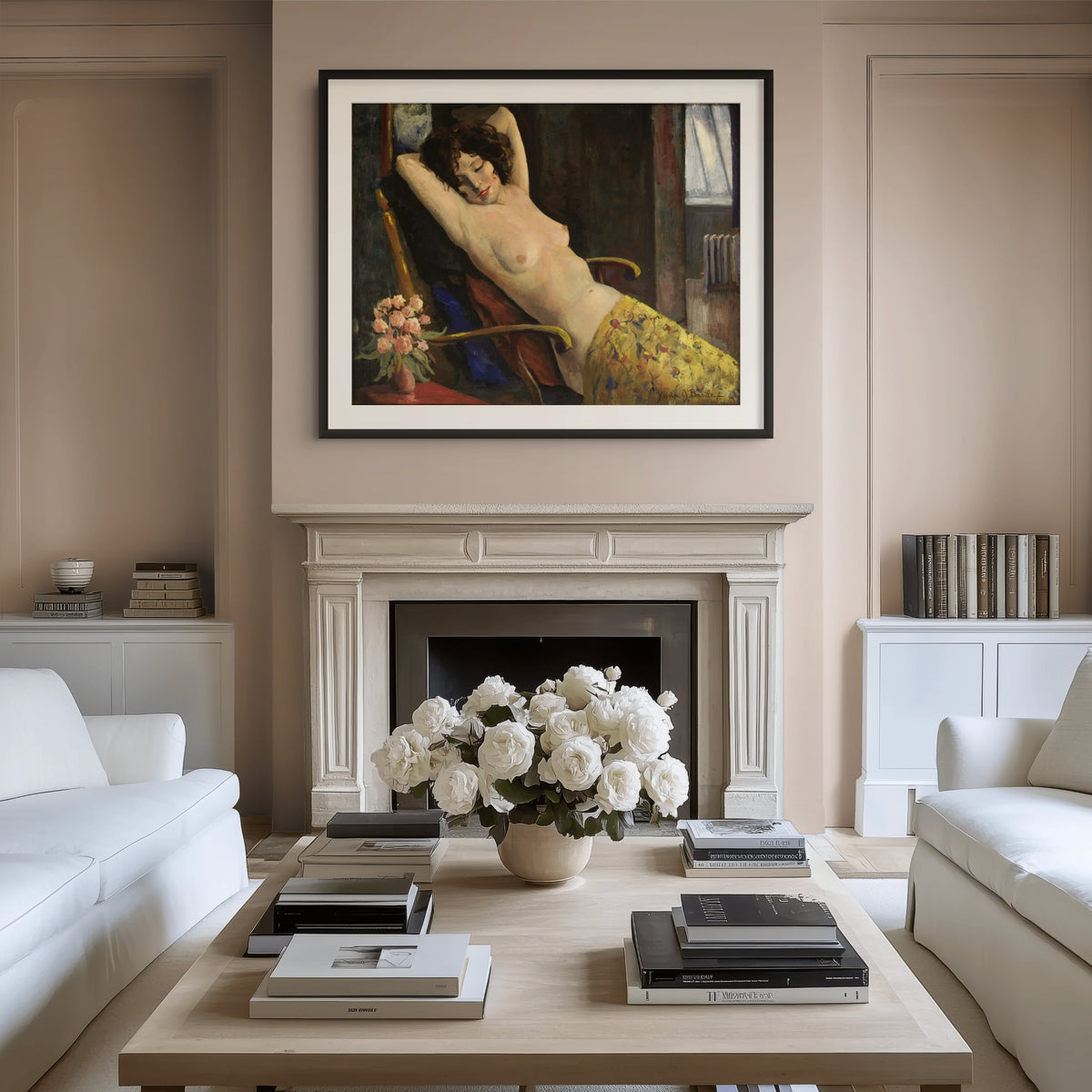 Desnudo reclinado - Xavier J. Baril - Lienzo premium 430g (calidad de galeria)