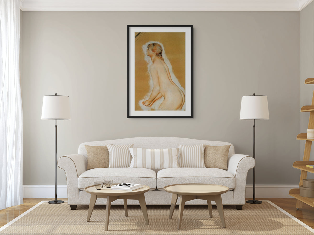 Desnudo (Estudio para Las grandes bañistas) - Pierre-Auguste Renoir - Lienzo premium 430g (calidad de galeria)