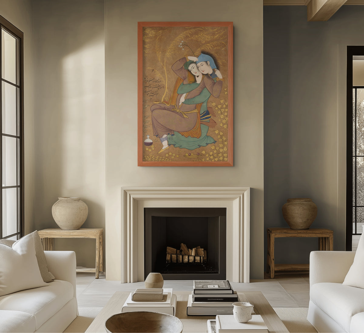 Los amantes - Reza Abbasi - Lienzo premium 430g (calidad de galeria)