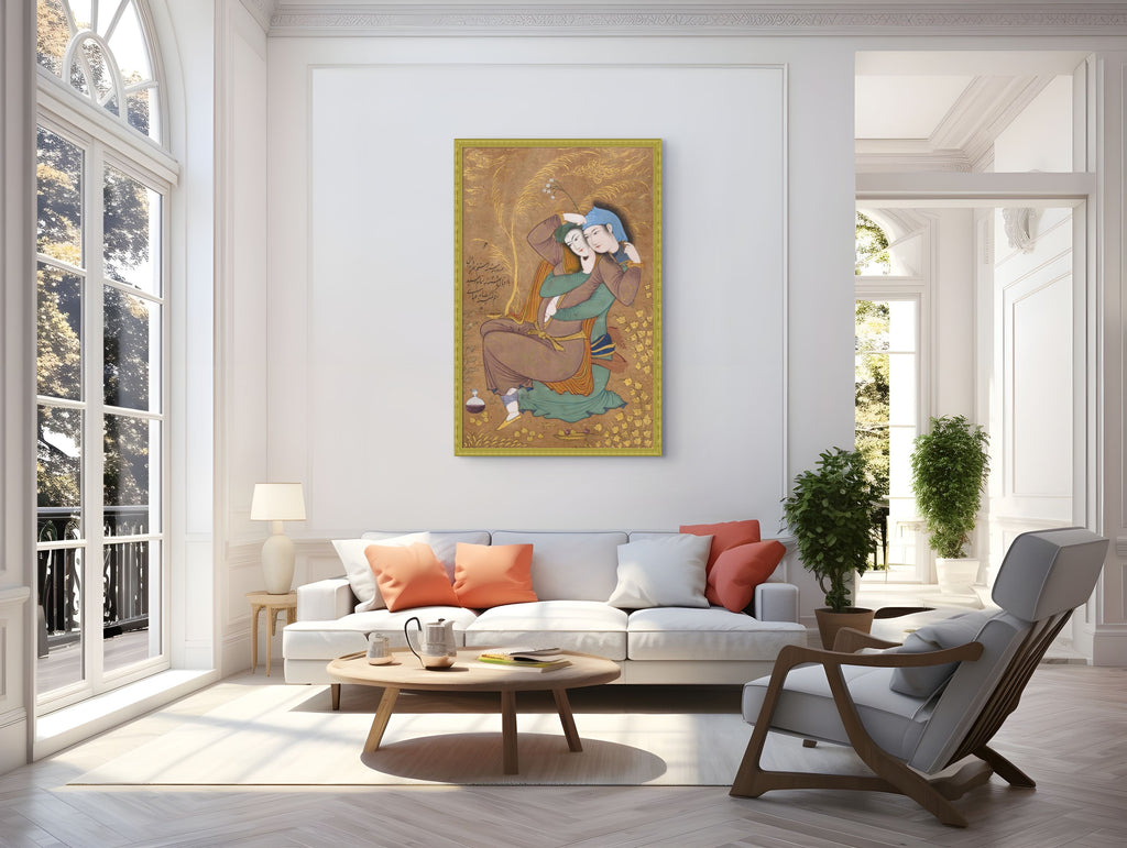 Los amantes - Reza Abbasi - Lienzo premium 430g (calidad de galeria)