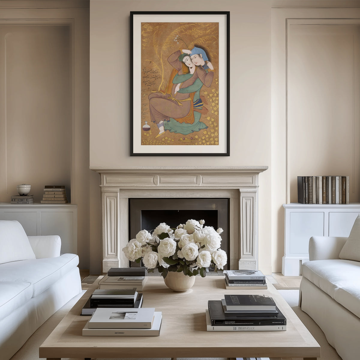 Los amantes - Reza Abbasi - Lienzo premium 430g (calidad de galeria)