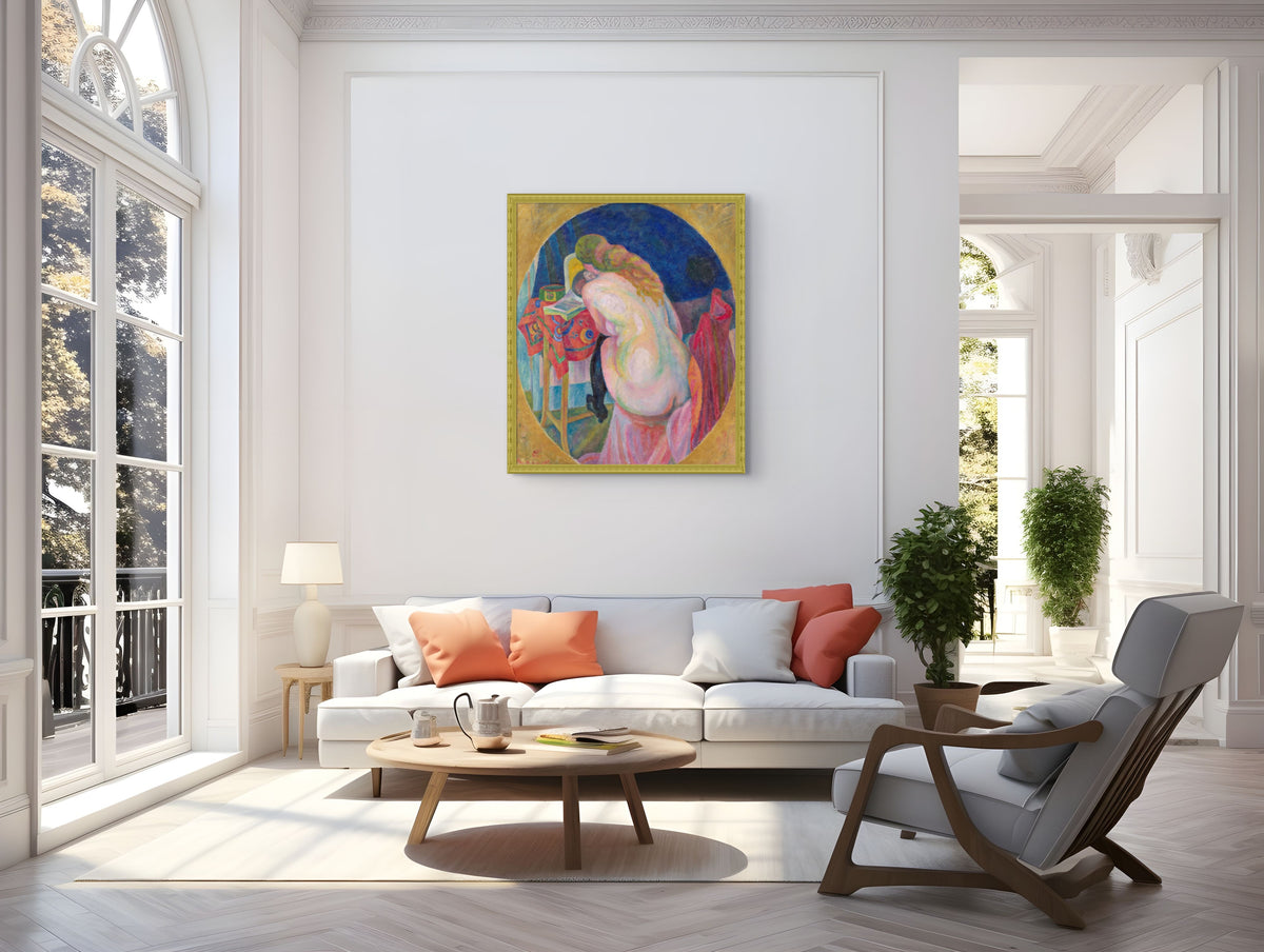 Mujer desnuda leyendo - Robert Delaunay - Lienzo premium 430g (calidad de galeria)