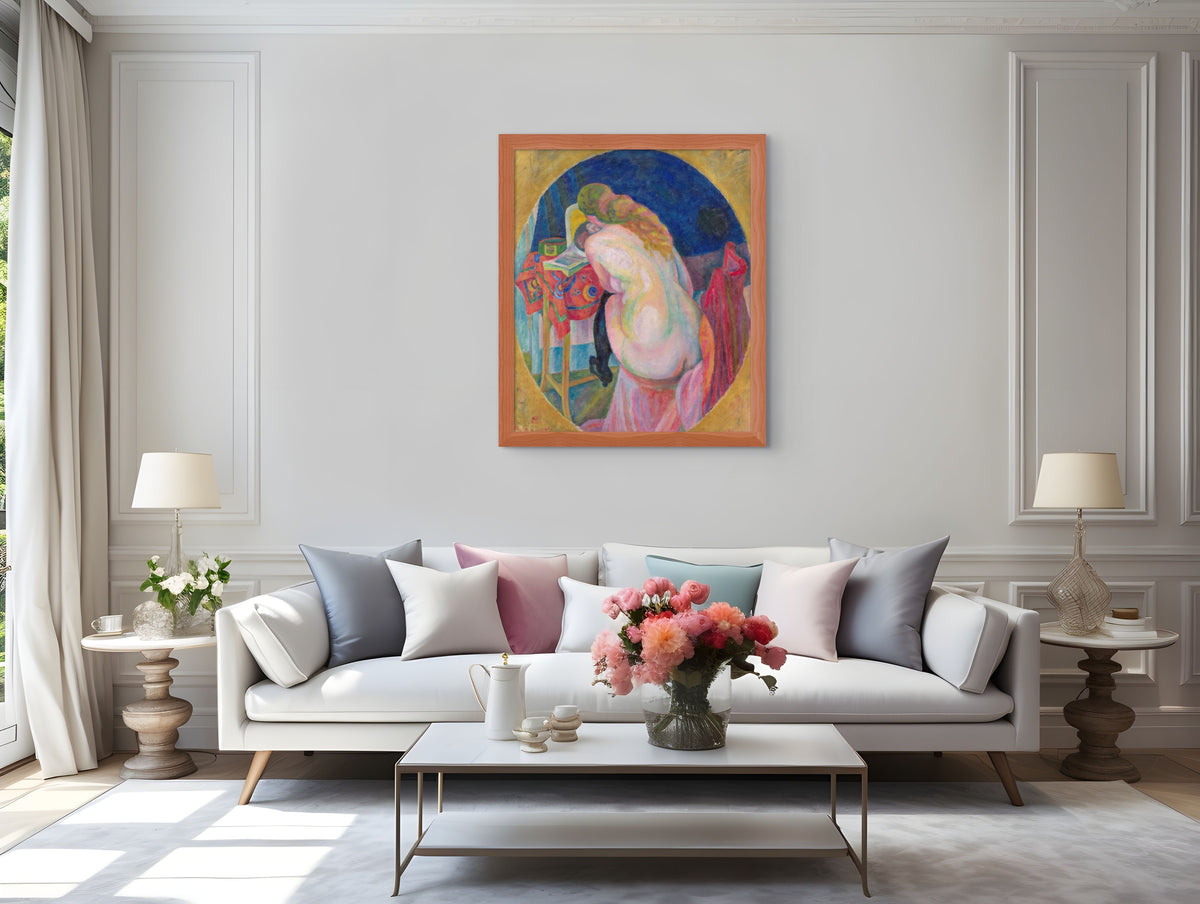 Mujer desnuda leyendo - Robert Delaunay - Lienzo premium 430g (calidad de galeria)
