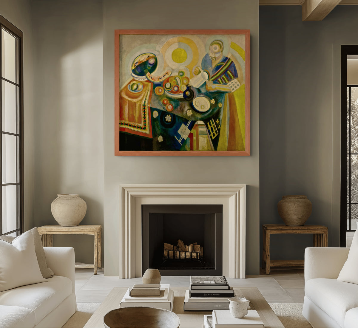 Fenêtres ouvertes simultanément - Robert Delaunay - Toile premium 430g (qualité galerie)