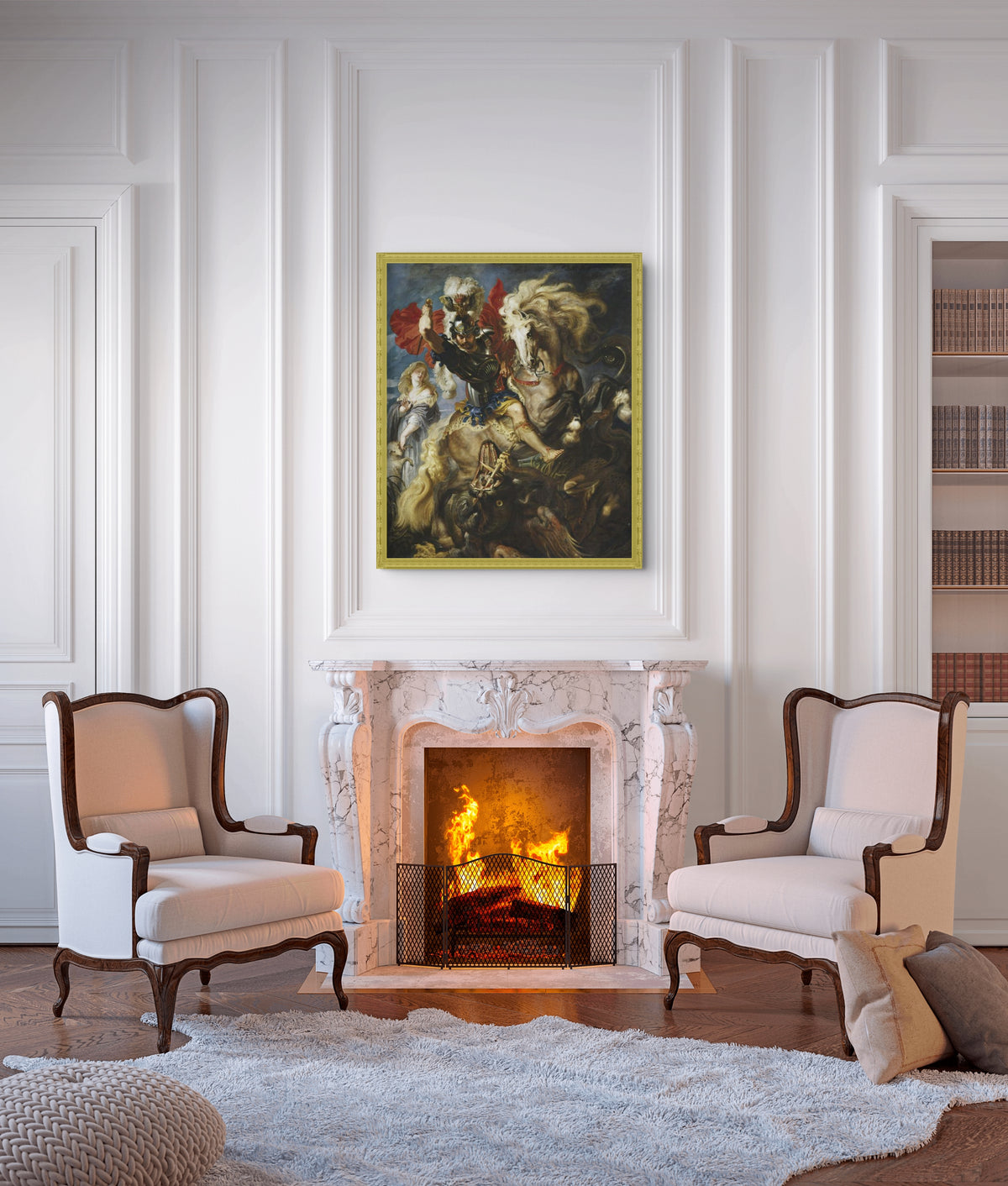 Saint George and the Dragon - Peter Paul Rubens - 430g premium canvas (gallery quality)