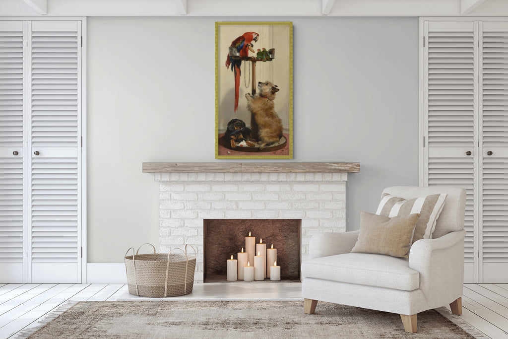 Islay, Tilco, un guacamayo y dos agapornis - Sir Edwin Landseer - Lienzo premium 430g (calidad de galeria)