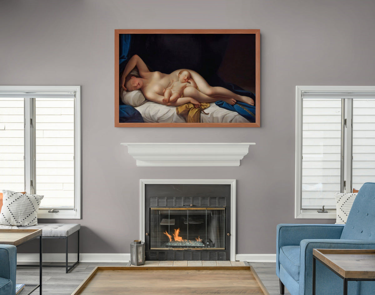 Venus con Cupido - Stanisław Bartus - Lienzo premium 430g (calidad de galeria)